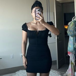 Black milk maid poof puff sleeve dress